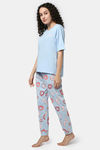 Rosaline Sugar Rush Knit Cotton Pyjama Set - Harbor Blue — thumbnail 2